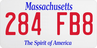 MA license plate 284FB8