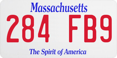 MA license plate 284FB9