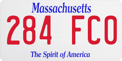 MA license plate 284FC0
