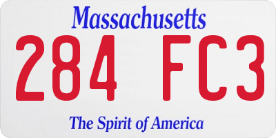 MA license plate 284FC3
