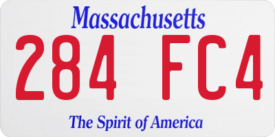 MA license plate 284FC4