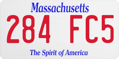 MA license plate 284FC5