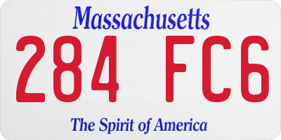 MA license plate 284FC6