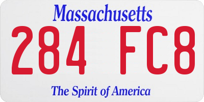 MA license plate 284FC8