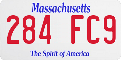 MA license plate 284FC9
