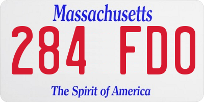 MA license plate 284FD0