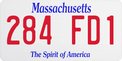 MA license plate 284FD1