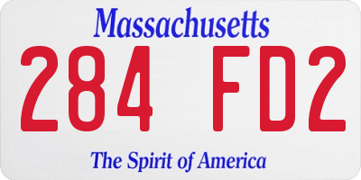 MA license plate 284FD2
