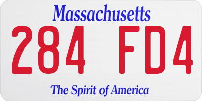 MA license plate 284FD4