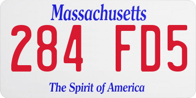 MA license plate 284FD5