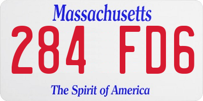 MA license plate 284FD6
