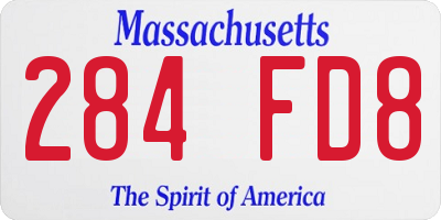 MA license plate 284FD8