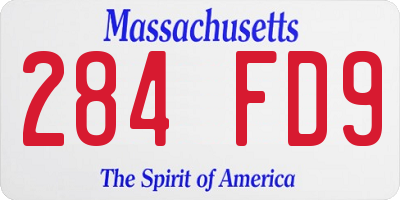 MA license plate 284FD9