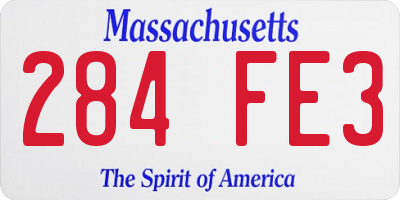MA license plate 284FE3