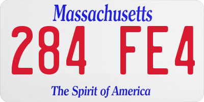 MA license plate 284FE4