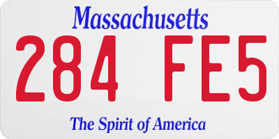 MA license plate 284FE5