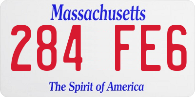 MA license plate 284FE6
