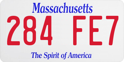 MA license plate 284FE7