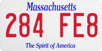 MA license plate 284FE8