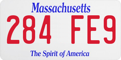 MA license plate 284FE9