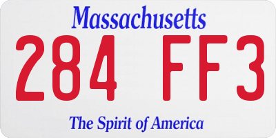 MA license plate 284FF3