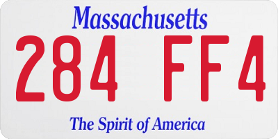 MA license plate 284FF4