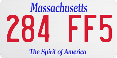 MA license plate 284FF5