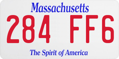 MA license plate 284FF6