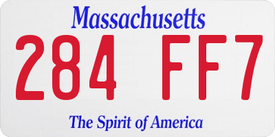 MA license plate 284FF7