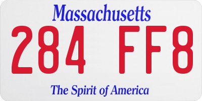 MA license plate 284FF8
