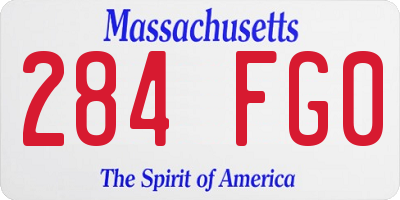 MA license plate 284FG0