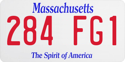 MA license plate 284FG1