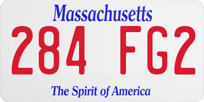 MA license plate 284FG2