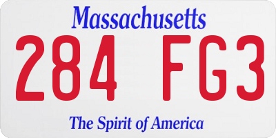 MA license plate 284FG3