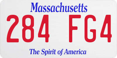 MA license plate 284FG4