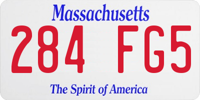 MA license plate 284FG5