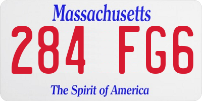 MA license plate 284FG6