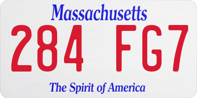 MA license plate 284FG7