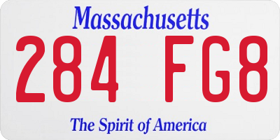 MA license plate 284FG8