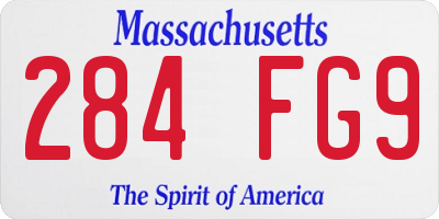 MA license plate 284FG9