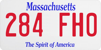 MA license plate 284FH0