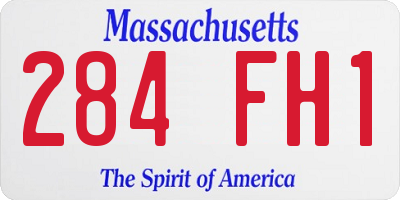 MA license plate 284FH1