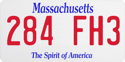 MA license plate 284FH3