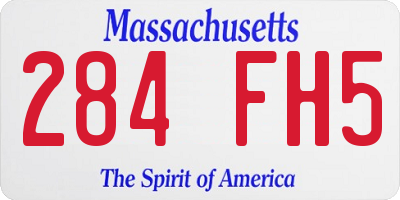 MA license plate 284FH5