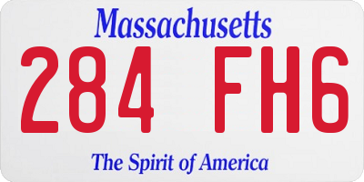 MA license plate 284FH6