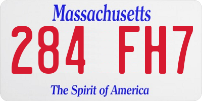 MA license plate 284FH7