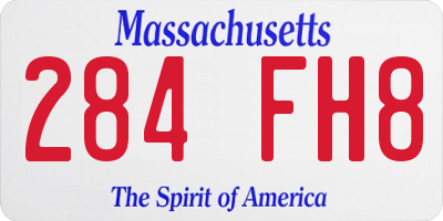 MA license plate 284FH8