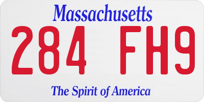 MA license plate 284FH9