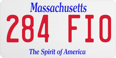 MA license plate 284FI0