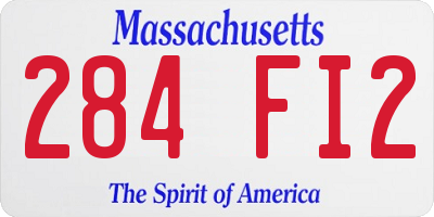 MA license plate 284FI2